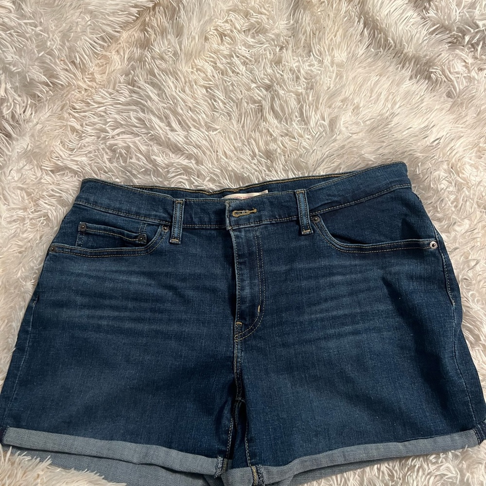 Levi Mid Length Jean Shorts